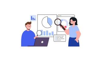 moderne Les données analyse, Bureau travail et temps la gestion illustration vecteur