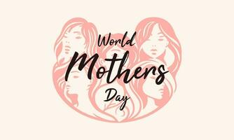 les mères journée avec les filles illustration isolé sur rose arrière-plan. pour affiche, bannière, carte invitation, social médias vecteur