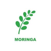 logo de feuille de moringa vert, pour les ingrédients à base de plantes, l'agriculture de moringa, la santé, l'industrie de la médecine, la beauté, la thérapie, le modèle d'icône d'illustration vectorielle de conception de concept avec un concept moderne vecteur