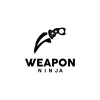 arme logo, traditionnel arme karambit vecteur, ninja combat outil Facile conception, symbole icône, illustration vecteur