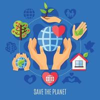 sauver la composition de la charité de la planète vecteur