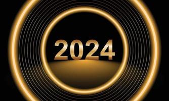 Conception de fond de bonne année 2024. carte de voeux, bannière, affiche. illustration vectorielle. vecteur