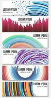 ensemble de six bannières d'en-tête abstraites colorées avec des lignes courbes et place pour le texte. arrière-plans vectoriels pour la conception de sites Web. vecteur