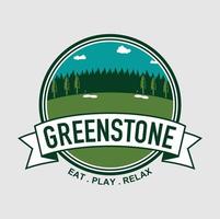 pierre verte le golf logo illustration vecteur