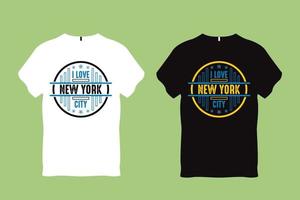 je l'amour Nouveau york ville typographie t chemise conception vecteur