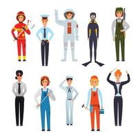 personnages plats de professions féminines mis en illustration vectorielle vecteur