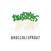 brocoli germer vecteur plat illustration, isolé sur blanc Contexte