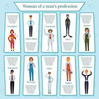 illustration vectorielle de professions de femme infographie vecteur