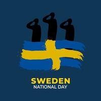 fête nationale de la Suède. célébré chaque année le 6 juin en suède. bonne fête nationale de la liberté. drapeau suédois. conception d'affiche patriotique. illustration vectorielle vecteur