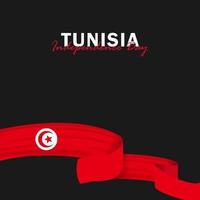 vecteur de la fête de l'indépendance avec des drapeaux de la Tunisie.