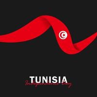 vecteur de la fête de l'indépendance avec des drapeaux de la Tunisie.