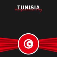 vecteur de la fête de l'indépendance avec des drapeaux de la Tunisie.