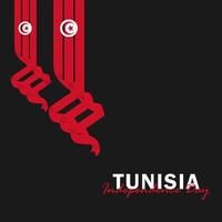 vecteur de la fête de l'indépendance avec des drapeaux de la Tunisie.