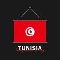 vecteur de la fête de l'indépendance avec des drapeaux de la Tunisie.