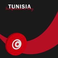 vecteur de la fête de l'indépendance avec des drapeaux de la Tunisie.