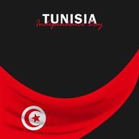 vecteur de la fête de l'indépendance avec des drapeaux de la Tunisie.