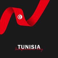 vecteur de la fête de l'indépendance avec des drapeaux de la Tunisie.