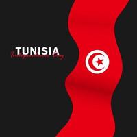 vecteur de la fête de l'indépendance avec des drapeaux de la Tunisie.