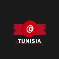 vecteur de la fête de l'indépendance avec des drapeaux de la Tunisie.