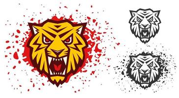 vecteur rétro sport logo avec tête de une tigre.