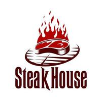 steak gril icône, barbecue ou un barbecue Viande nourriture vecteur