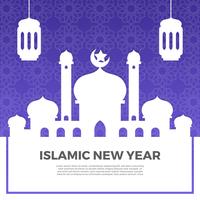 Salutations de nouvel an islamique minimaliste avec Gradient Pattern Background Vector Illustration