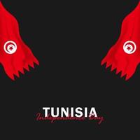 vecteur de la fête de l'indépendance avec des drapeaux de la Tunisie.