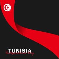 vecteur de la fête de l'indépendance avec des drapeaux de la Tunisie.