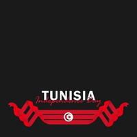 vecteur de la fête de l'indépendance avec des drapeaux de la Tunisie.