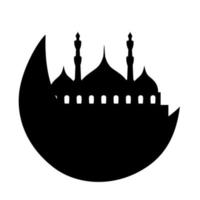 croissant lune et mosquée islamique décoration vecteur
