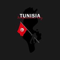 vecteur de la fête de l'indépendance avec des drapeaux de la Tunisie.