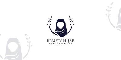 beauté hijab boutique logo icône idée pour affaires vecteur