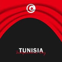 vecteur de la fête de l'indépendance avec des drapeaux de la Tunisie.