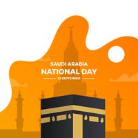 Jour plat Arabie saoudite nationale avec fond dégradé Illustration vectorielle