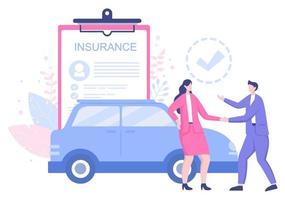 Le concept d'assurance automobile peut être utilisé comme protection contre les dommages aux véhicules et les risques d'urgence. illustration vectorielle vecteur