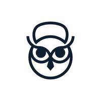 hibou oiseau kettlebell moderne logo vecteur