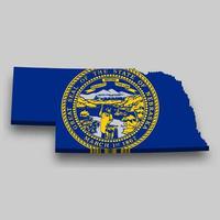 3d isométrique carte de Nebraska est une Etat de uni États vecteur