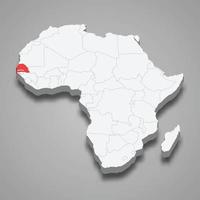 pays emplacement dans Afrique. 3d carte Sénégal vecteur