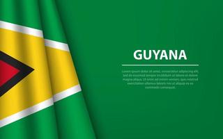 vague drapeau de Guyane avec fond Contexte. vecteur