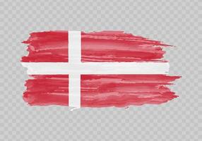 aquarelle La peinture drapeau de Danemark vecteur