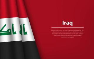 vague drapeau de Irak avec fond Contexte. vecteur