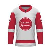 réaliste la glace le hockey une façon Jersey détroit, chemise modèle vecteur