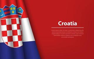 vague drapeau de Croatie avec fond Contexte. vecteur