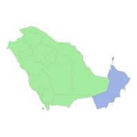 haute qualité politique carte de saoudien Saoudite et Oman avec les frontières de le Régions ou provinces. vecteur