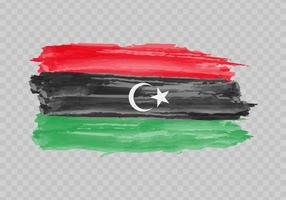 aquarelle La peinture drapeau de Libye vecteur