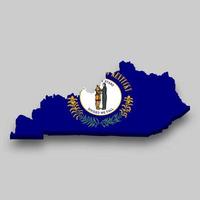 3d isométrique carte de Kentucky est une Etat de uni États vecteur