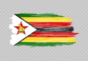 aquarelle La peinture drapeau de Zimbabwe vecteur