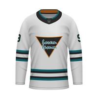 réaliste la glace le hockey une façon Jersey san José, chemise modèle vecteur