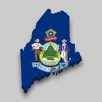 3d isométrique carte de Maine est une Etat de uni États vecteur