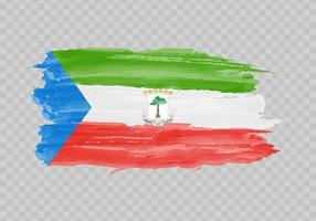 aquarelle La peinture drapeau de équatorial Guinée vecteur